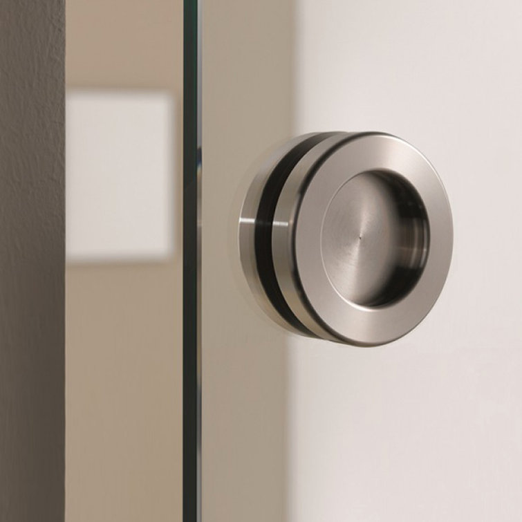 GlassDoor.us Glass Frosted Barn Door with Installation Hardware Kit